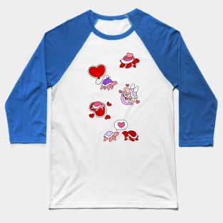 Valentines Day Turtles Baseball T-Shirt
